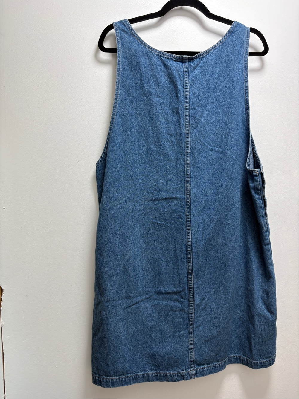 Denim&Co 1990 Blue Denim Pinafore Jumper with Patch Pockets - Picture 2 of 4
